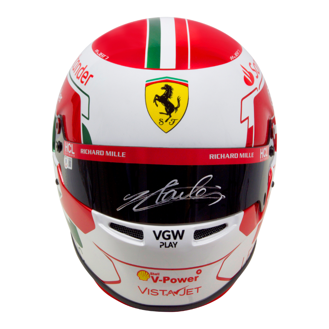 Charles Leclerc Signed Formula 1 Ferrari Helmet Full Size with Beckett COA